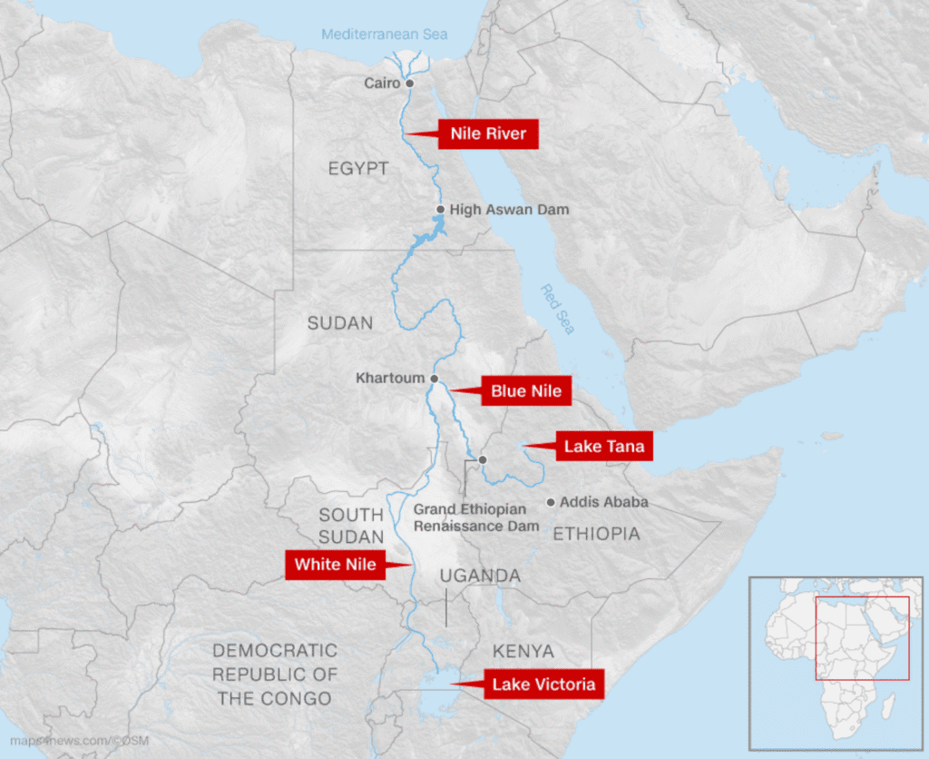 Nile rivers white blue ethiopia